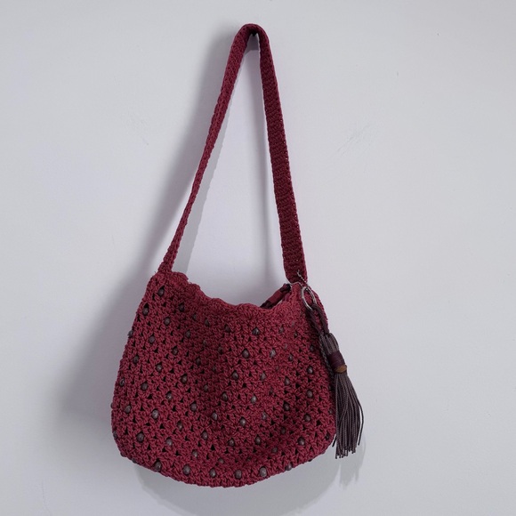 The Sak‎ Orange Crochet Beaded Shoulder Bag - Picture 1 of 4